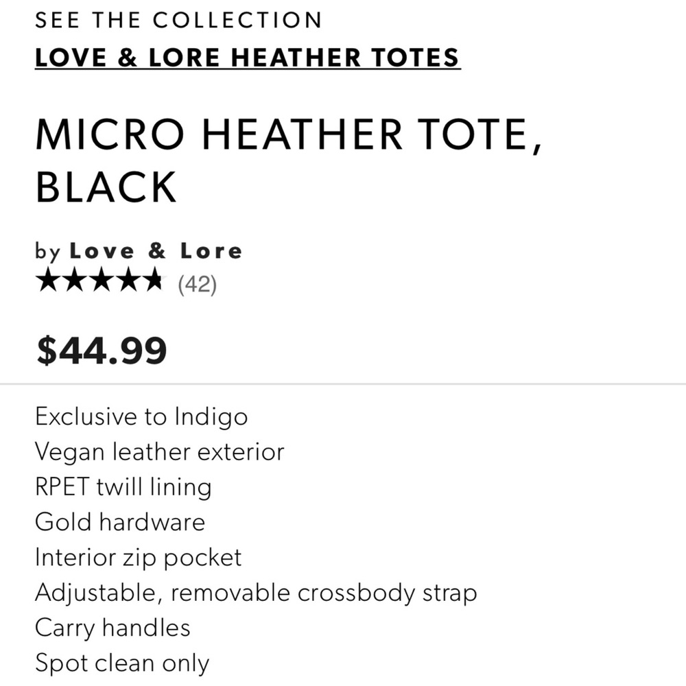 NWT Love & Lore Vegan Leather Black Bag - Picture 15 of 17